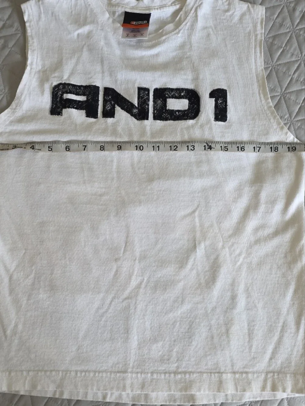 And1 White Tank with Black Logo Graphic